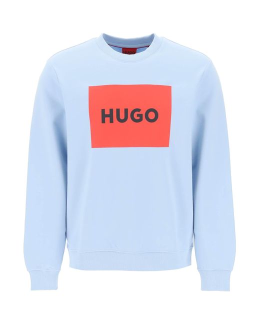 Felpa Duragol Con Box Logo di HUGO in Blue da Uomo