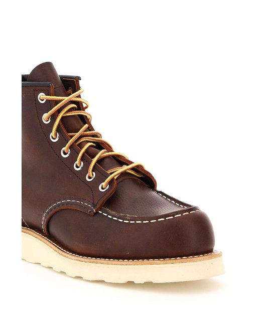 Red Wing Brown Classic Moc Toe Ankle Boots for men
