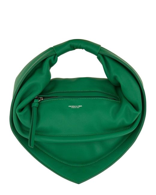 FEDERICO CINA Green Midi "cupcake" Bag