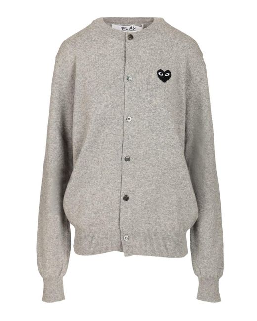 COMME DES GARÇONS PLAY Gray Wool Cardigan Knitwear