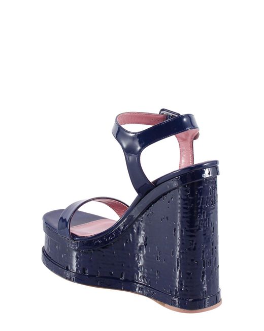 HAUS OF HONEY Blue Patent Leather Sandals