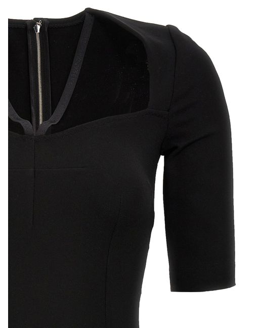Jersey Short Dress Abiti Nero di Dolce & Gabbana in Black