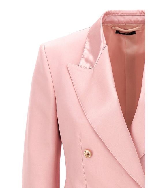 Double-Breasted Blazer Blazer And Suits Rosa di Tom Ford in Pink
