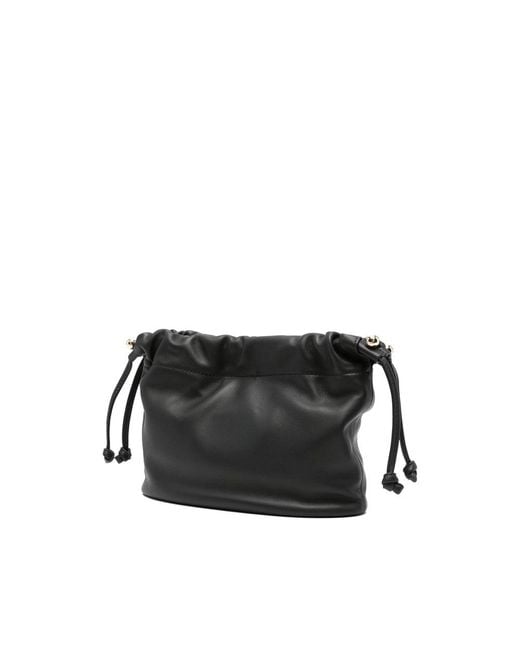 Strathberry Black Leather Bucket Bags