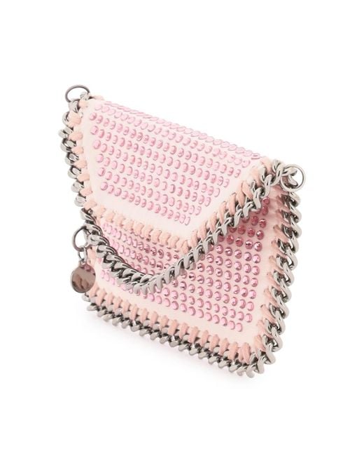 Stella McCartney Pink 'falabella' Cardholder With Crystals