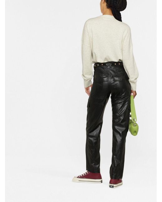 Isabel Marant White Marisans Mixed Cotton Logo Sweater