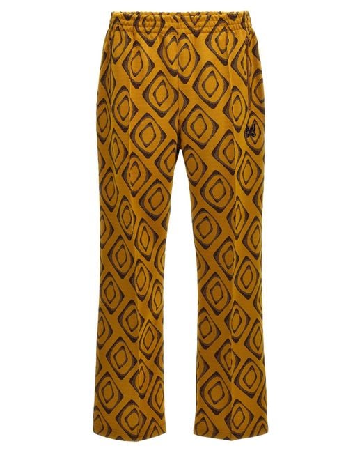 Needles Yellow Fancy Print Joggers Pants for men