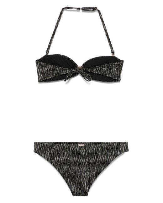 Emporio Armani Black Allover Logo Bikini Set