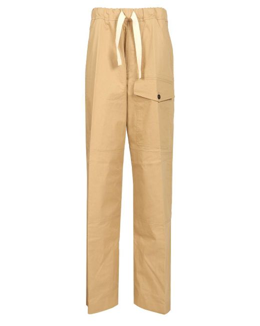 Dries Van Noten Natural Cotton With Drawstring Trousers for men