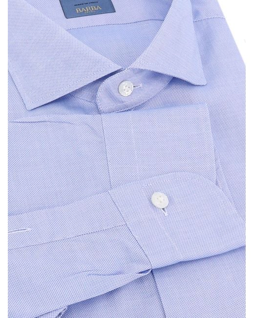 Barba Napoli Blue Dandylife Cotton Shirt for men