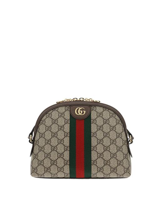 Borsa a spalla in Tessuto GG Supreme e pelle con iconica Banda Web di Gucci in Multicolor
