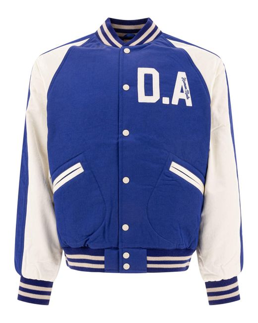 Human Made Men's Blue Vintage Style Bomber Jacket Jackets And Coats