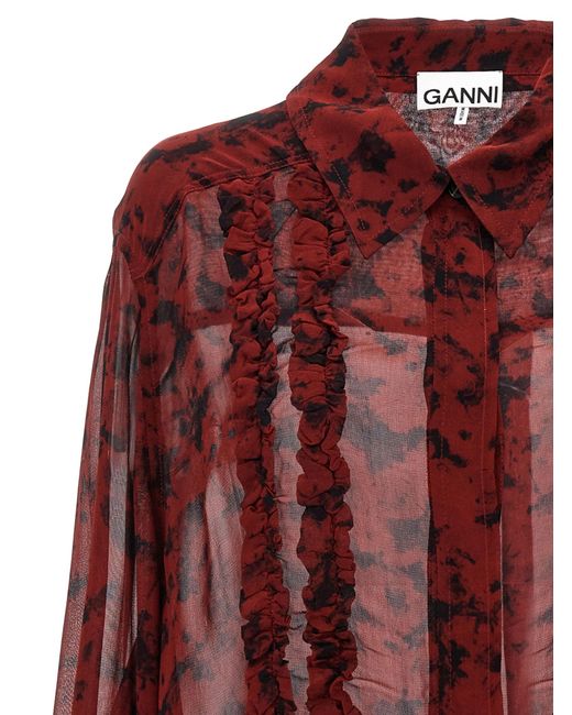 Ganni Purple Printed Shirt Shirt, Blouse