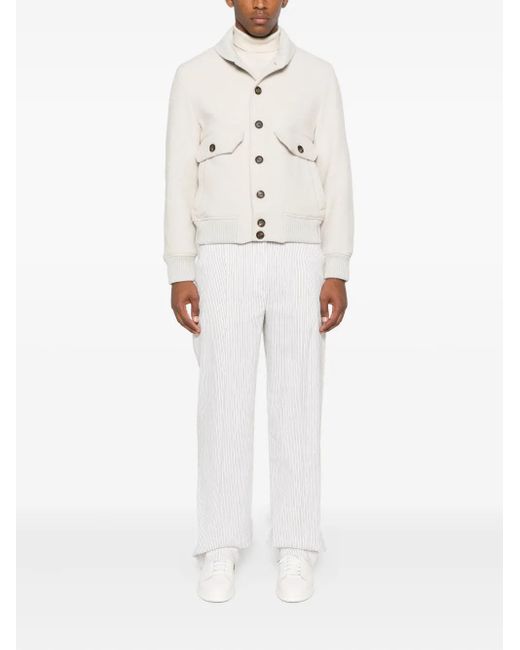 Eleventy White Buttoned Jacket