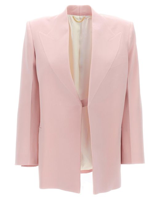 Victoria Beckham Pink Single-breasted Blazer Jacket Jackets
