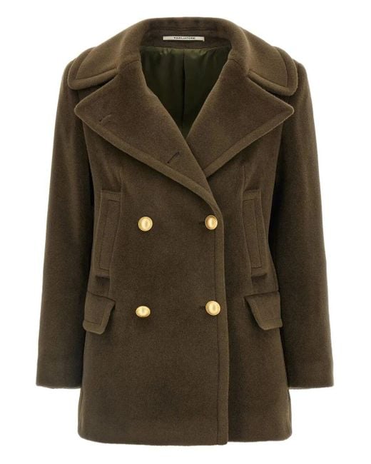 Tagliatore Green Double-Breasted Wool Short Coat