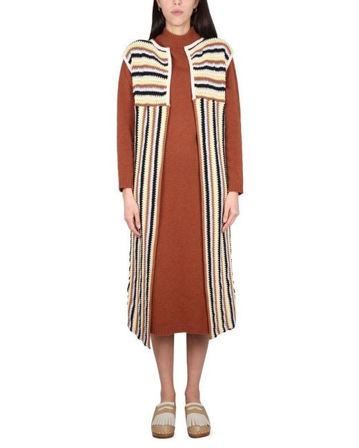 Alysi Red Long Vest