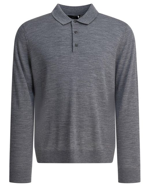 Vince Gray Merino Wool Polo Shirt for men