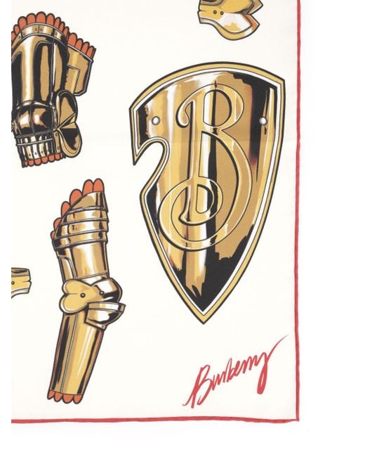 Burberry White "knight Armour" Scarf