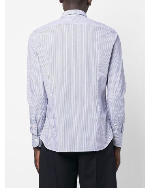Tintoria Mattei 954 Blue Long-Sleeved Cotton Shirt for men