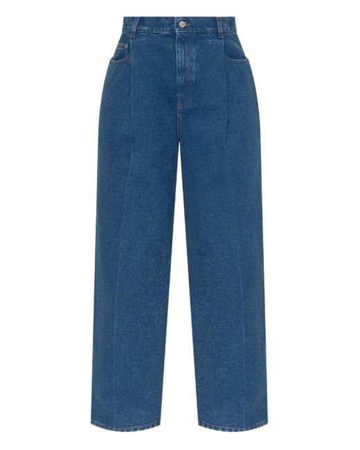 Jeans Con Applicazione Logo-Donna di Marni in Blue