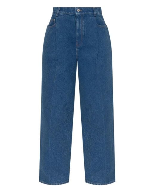 Marni Blue Jeans With Logo Appliqué
