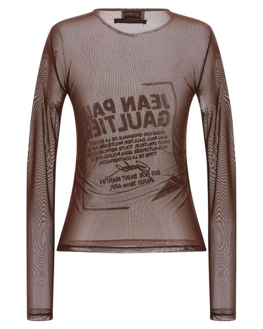 Jean Paul Gaultier Brown The Burgundy Embroidered Tops Bordeaux