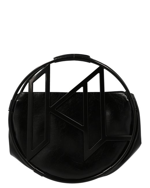 Karl Lagerfeld Black 'k/circle Monogram' Handbag