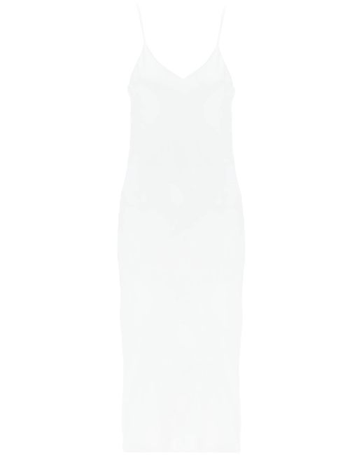 Slip Dress Midi In Crêpe di Norma Kamali in White