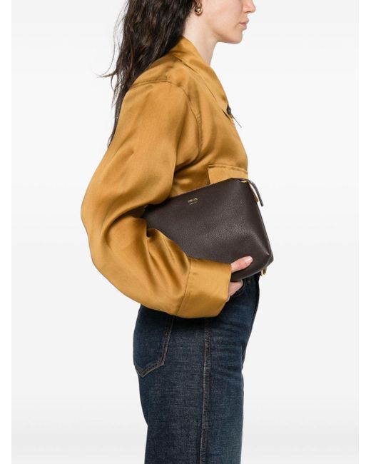 Khaite Gray Lina Medium Leather Crossbody Bag