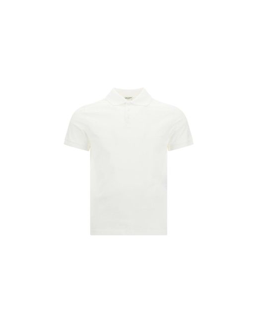 Saint Laurent White Polo Shirt for men