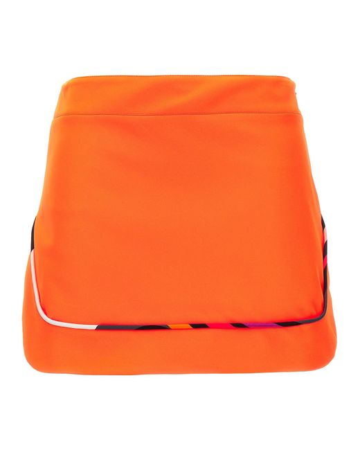 Emilio Pucci Orange Contrasting Piping Neon Skirt Skirts