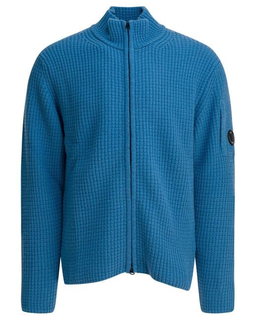 C P Company Blue Grs Lambswool Sweater for men