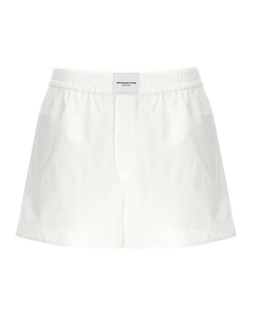 T By Alexander Wang White 'Classic Boxer' Shorts