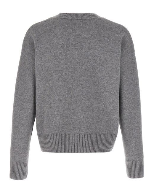 Puff Logo Patch Sweater Maglioni Grigio-Uomo di AMI in Gray da Uomo