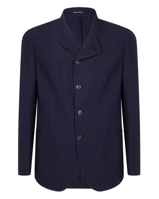 Emporio Armani Blue Wool Jacket for men
