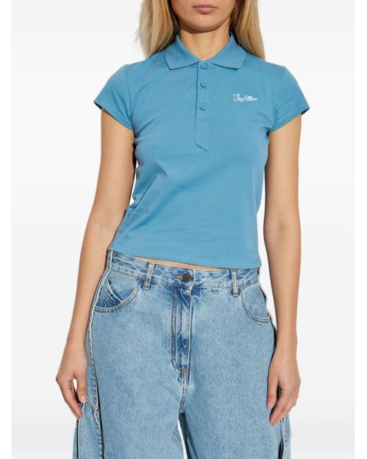 The Attico Blue Jersey Polo Shirt