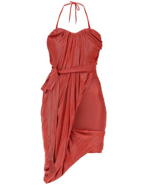 Vivienne Westwood Red 'cloud' Draped Mini Dress