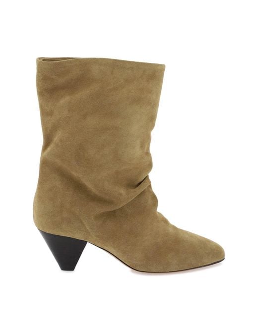 Isabel Marant Green Suede Reachi Ankle Boots