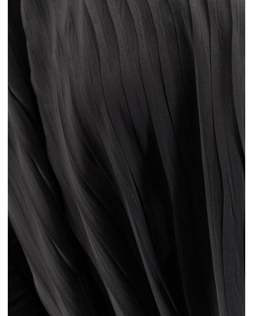 Top plissettato di Giorgio Armani in Black