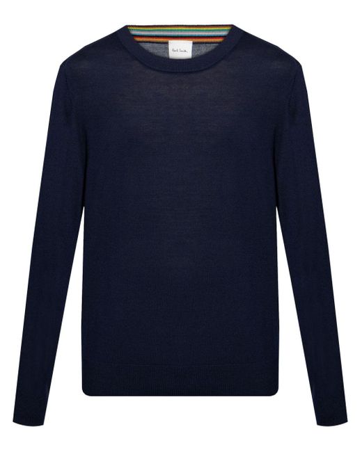Paul Smith Blue Wool Crewneck Sweater for men