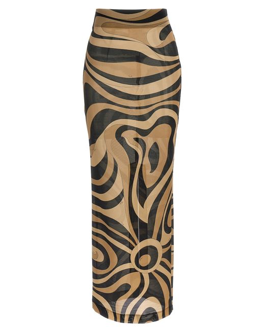 Emilio Pucci Marble Skirt in Metallic | Lyst