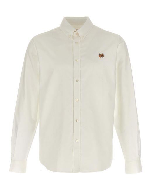 Mini Fox Head Classic Camicie Bianco di Maison Kitsuné in White da Uomo