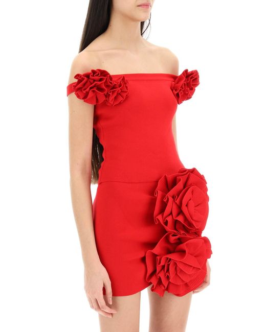Magda Butrym Red Fitted Top With Roses