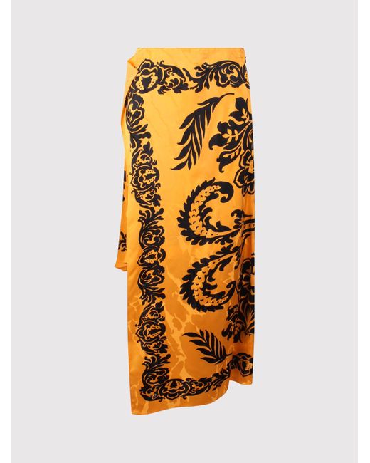 Etro Metallic Asymmetric & Draped Yellow & Orange