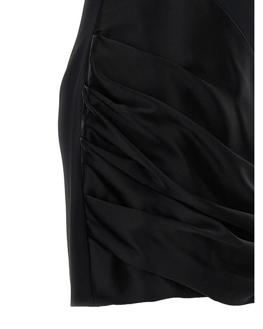 David Koma Black Asymmetric Hem Strapless Mini Dresses
