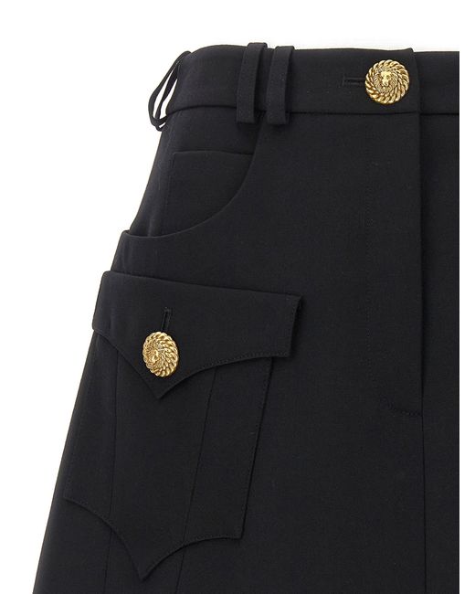 Mini Skirt Gonne Nero di Balmain in Black