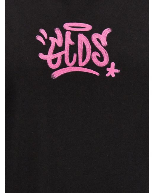 Gcds Black Logo Print T-shirt for men