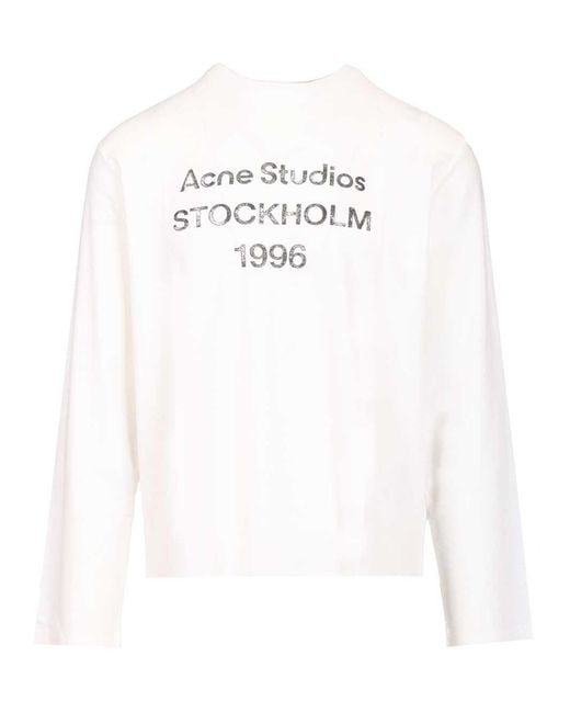 Acne White Long-Sleeved T-Shirt
