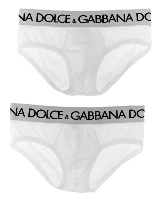 Dolce & Gabbana Gray Brando 2-pack Briefs Underwear, Body for men